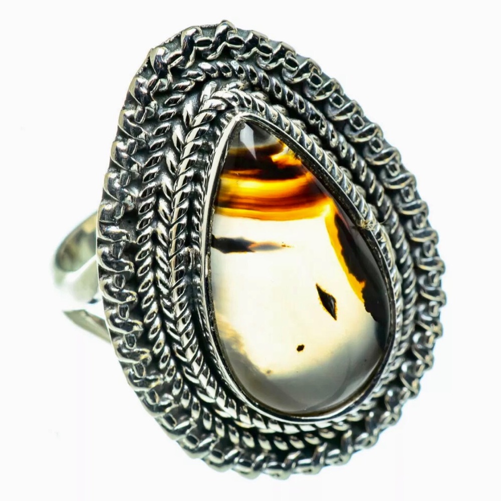 Artisan Crafted Dendritic Scenic Agate Ring